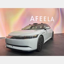 ソニー・ホンダモビリティが公開した「AFEELA1」の先行量産車＝2026年1月、米ラスベガス／（Ｃ）共同通信社