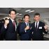 ポーズはいいのだが…（左から階幹事長、小川代表、泉元代表）／（Ｃ）日刊ゲンダイ
