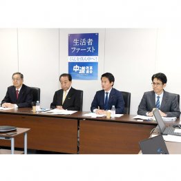 落選者のへのヒアリング（右端が、階猛幹事長）／（Ｃ）日刊ゲンダイ