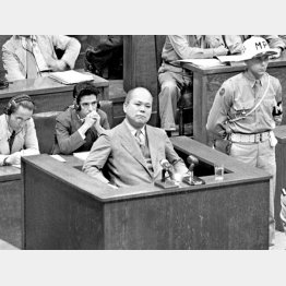 東京裁判で証言する田中隆吉（Ｃ）共同通信社