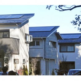 屋根に太陽光パネルを備えた住宅（Ｃ）共同通信社