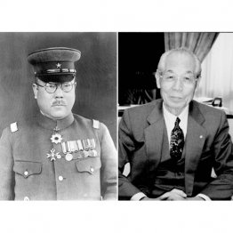 左は、山下泰文。陸軍大将を経て、ふぃりぷんで絞首刑にー  右は、堀栄三。戦後は奈良県西吉野村の村長に（Ｃ）共同通信社