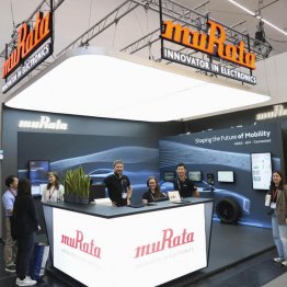 昨2025年には、独・ミュンヘン「IAAモビリティ」に初出展（村田製作所のブース）／（Ｃ）共同通信社