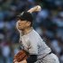 ６回途中３失点で３勝目の田中将（Ｃ）共同通信社