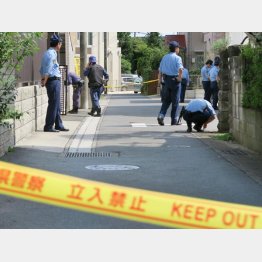 警察官3人が犬を拳銃で射殺した現場＝千葉県松戸市（Ｃ）共同通信社