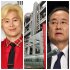 カズレーザー（左）とフジテレビの清水社長（Ｃ）日刊ゲンダイ