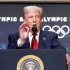 2028年ロス夏季五輪について会見を開くトランプ米大統領＝2025年8月（Ｃ）ロイター