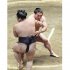 若隆景（奥）が押し出しで霧島を破る（Ｃ）共同通信社