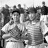 関大時代は村山実（左）とバッテリーを組んでいた上田利治（右）（Ｃ）共同通信社