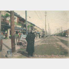 明治初期の東京・銀座通り　（Ｃ）イマジンネット画廊所蔵／共同通信イメージズ