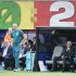 ノルウェー戦の後半に2点目を許し、厳しい表情を見せるブラジルのアンチェロッティ監督（右端）／（Ｃ）共同通信社