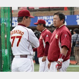 星野仙一監督（左）と筆者（Ｃ）日刊ゲンダイ