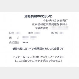 「資格情報のお知らせ」はマイナ保険証とセットで（Ｃ）日刊ゲンダイ