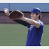 14日のブルワーズ戦の試合前にキャッチボールを行う大谷翔平（Ｃ）共同通信社