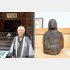 「円福寺」住職の長公宣さんと平安末期に作成されたという「八百比丘尼」の像（Ｃ）日刊ゲンダイ