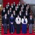 小野田大臣（前列左から2人目）は留任？（Ｃ）共同通信社