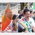 事実上の一騎打ち（現職の玉城デニー知事、自民党の古謝玄太候補＝右）／（提供）横田一