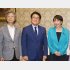 笑顔の裏で（左から石井準一参院議長、松山政司参院議員会長と、高市首相）／（Ｃ）日刊ゲンダイ