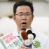 与ゆ党が全力支援だが…（古謝玄太候補）／（Ｃ）共同通信社