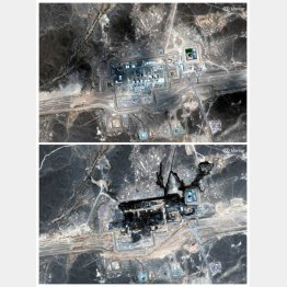 ドローン攻撃で深刻な被害を受けたサウジアラビアの東西石油パイプライン（上は、攻撃される以前の衛星写真）／（Ｃ）ロイター