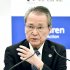 経団連の筒井義信会長（Ｃ）共同通信社