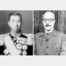 近衛文麿（左）と東條英機（Ｃ）共同通信社