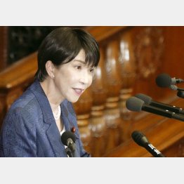 所信表明演説をする高市首相（Ｃ）共同通信社