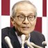 記者会見する硤合憲三・東京理科大名誉教授（Ｃ）共同通信社