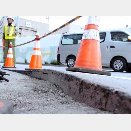 北品川工区で路面隆起（2025年10月）／（筆者提供）