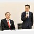 とにかく与党入りしたくてウズウズ（右から古川元久政治改革・行政改革推進本部長、後藤斎選挙制度調査会長＝同党会合で）／（Ｃ）日刊ゲンダイ